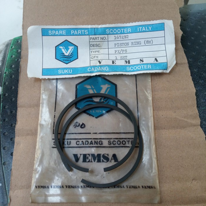 ring piston seher untuk vespa px ps exclusive ukuran 8M ring tebal