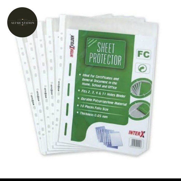 

Sheet Protektor Folio Inter X isi 100 lembar / Plastik FC PP pocket