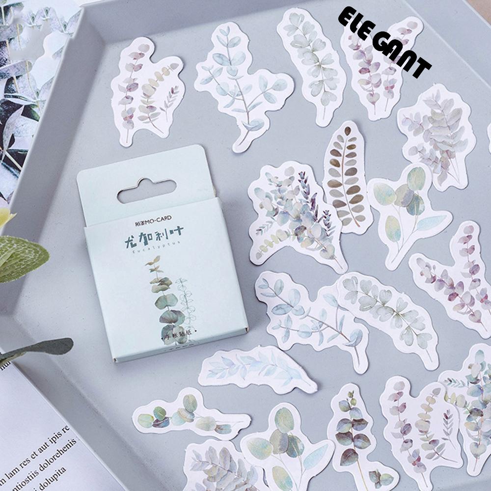 【 ELEGANT 】 Stiker 45pcs /pack Diary Dekorasi Alat Tulis Fresh Plants Sealer Sticker