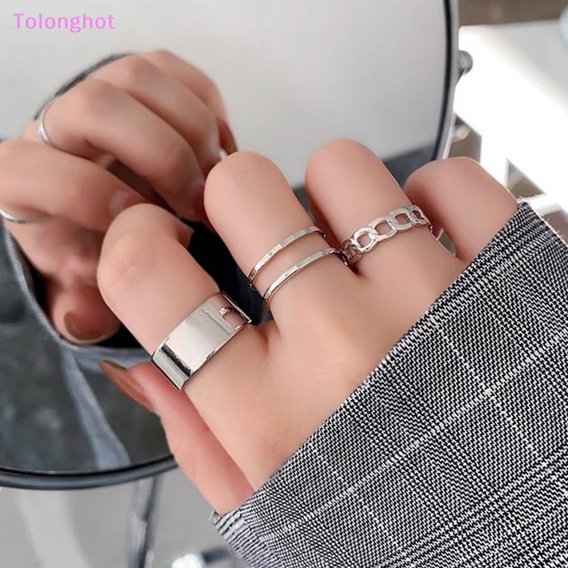 Tolonghot&gt; Korea Fashion Perhiasan Cincin Set Paduan Logam Berongga Pembukaan Wanita Jari Cincin Untuk Wanita Pesta Pernikahan Hadiah well