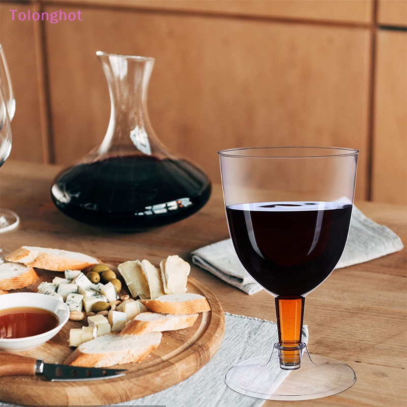 Tolonghot&gt; 1/6pcs Gelas Wine Dapat Dilepas Gelas Wine Plastik Portabel Dapat Dilepas Tahan Jatuh Ringan Dapat Digunakan Kembali Untuk Berkemah Sumur Luar Ruangan