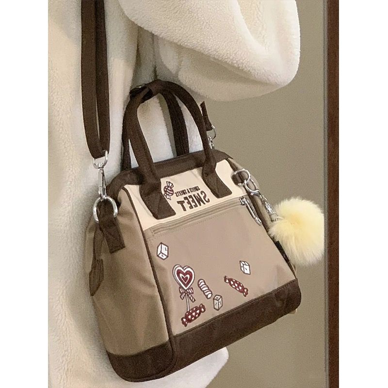 Bag Tas Selempang Berkapasitas Besar Wanita  Baru Retro All-match Tas Kain Nilon Tas Bahu
