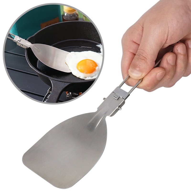 Wy Sekop Penggorengan Lipat Stainless Steel Outdoor Camping Portable304