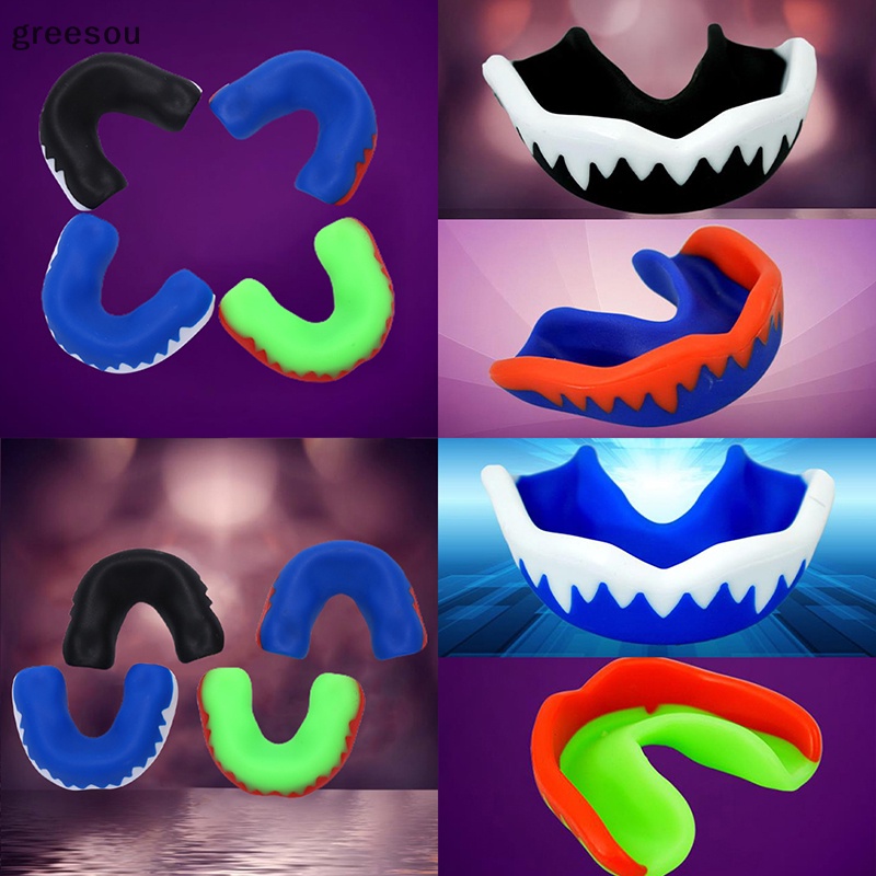 Greesou Professional Mouth Guard Muay Safety Soft EVA Pelindung Mulut Pelindung Gigi Sport ID