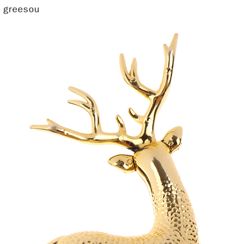 Greesou 1pc Natal Elk Plastik Golden Cake Topper Hiasan Dessert Hadiah Anak ID