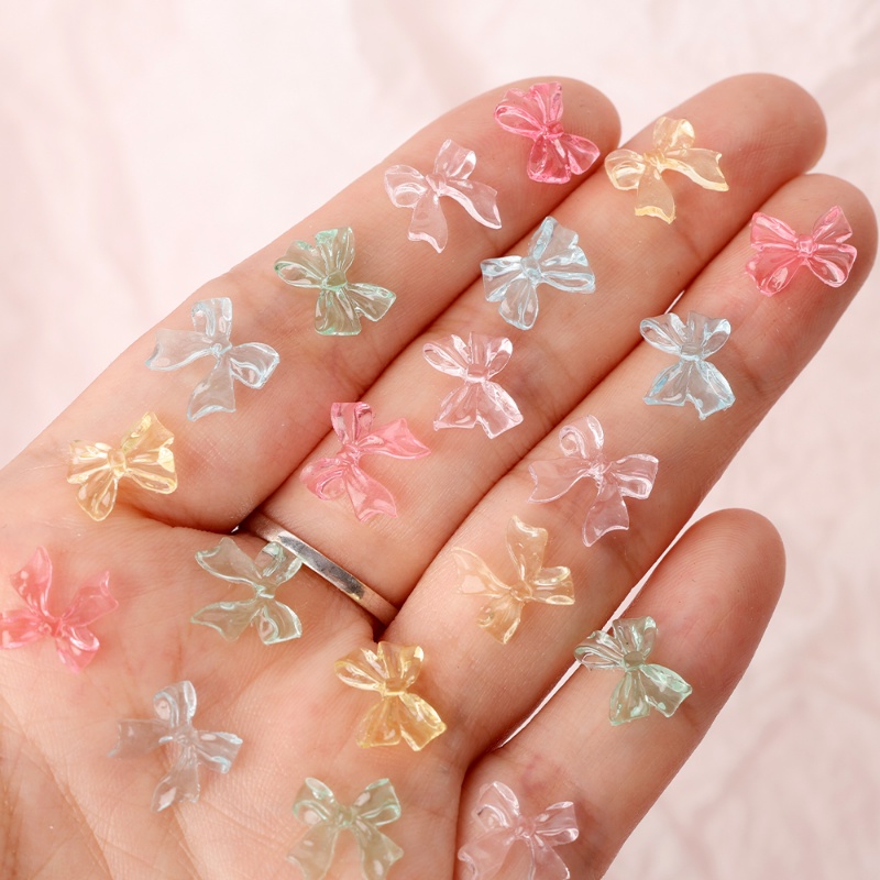 [Fitur] 10/30 /50 Pcs/Bag Korea Resin Nail Art/Dekorasi Kuku Kupu-Kupu/Mini Jelly Bow Stereo Hiasan Kuku/DIY Manicure Aksesoris/Perhiasan Bagian Bor Kuku