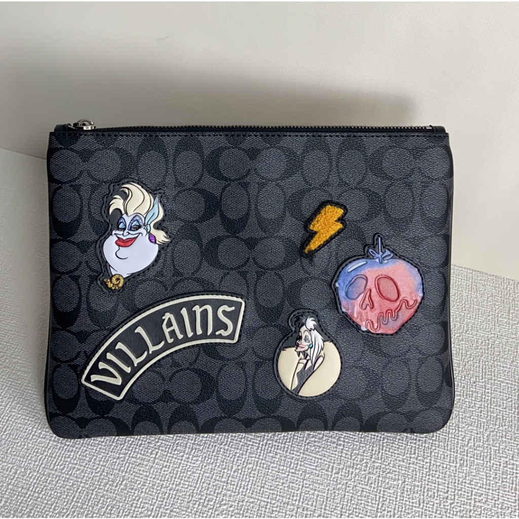 Pouch Coach Disney x Bashful Eyes Coated Canvas With Patches