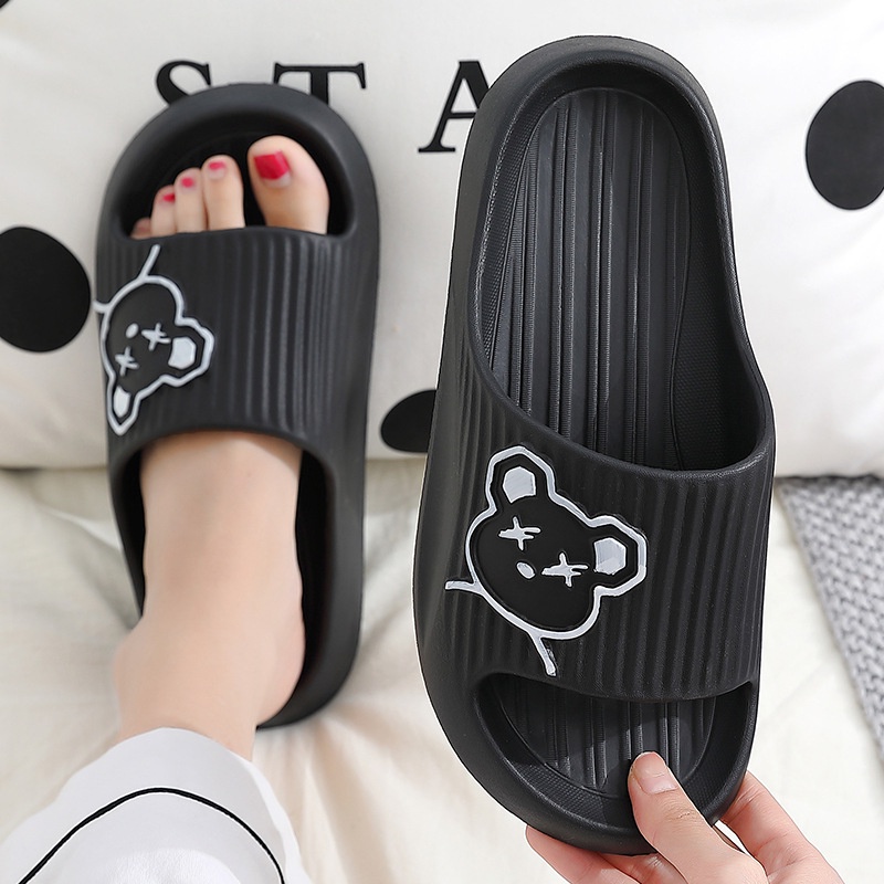 Grosir - S1092 Sandal Slipper Wanita / Sandal Motif Bear / Sandal Beruang / Sandal Slop Jelly Karet Model Bear