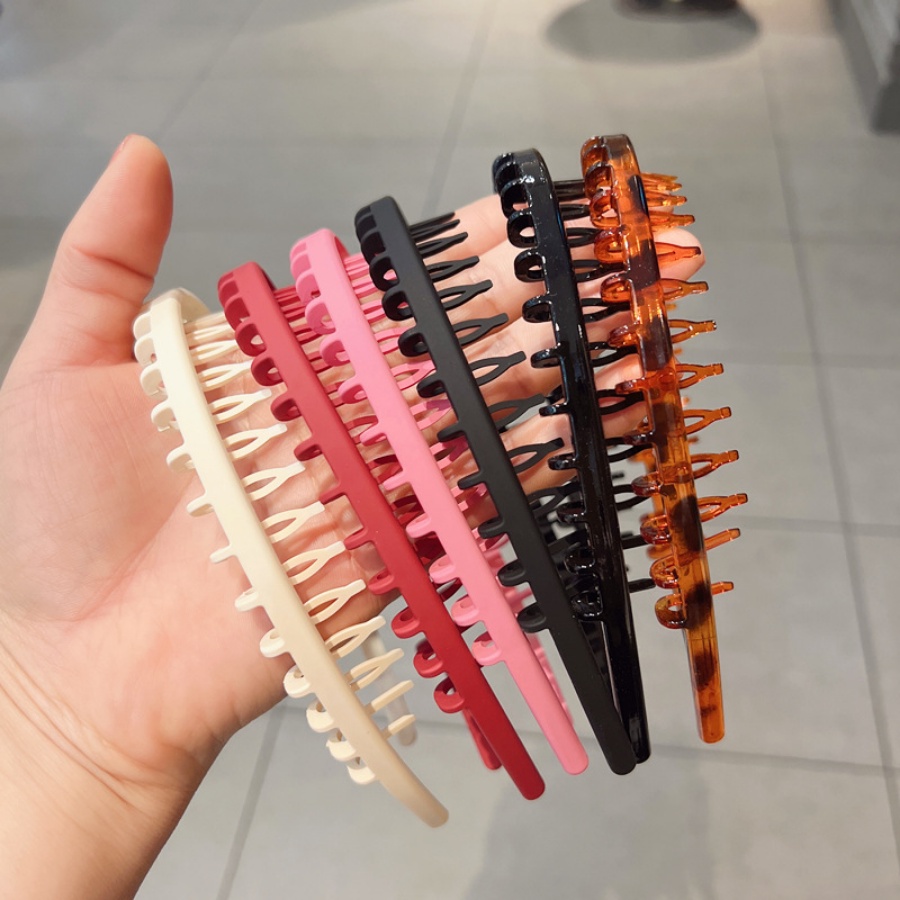 Plastik Cuci Muka Rambut Band Musim Panas Wanita Buram Bergigi Anti Slip Headband Aksesoris Rambut