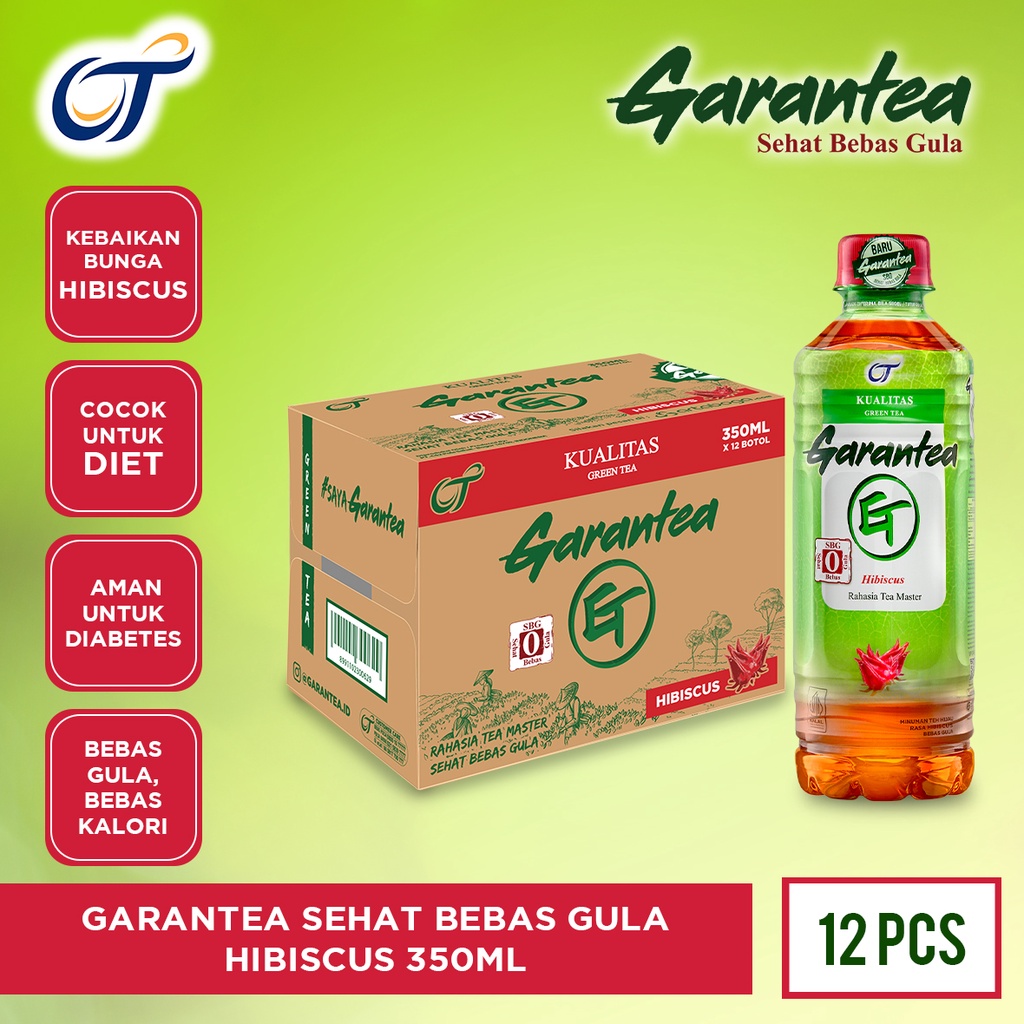 

Garantea Sehat Bebas Gula - Green Tea Hibiscus 350ml - 1 Karton