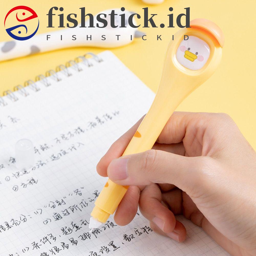 Fishstick Pen Bentuk Pita Koreksi Portable Lucu Kreatif Siswa Perlengkapan Sekolah Kartun Alat Koreksi Kesalahan