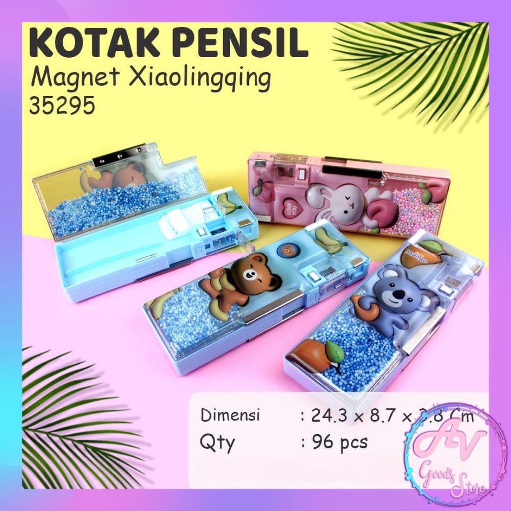 

Kotak Pensil Magnet + Mainan Bola XiaoLingJing 35295 / Tempat Pensil Anima Fruit Fancy
