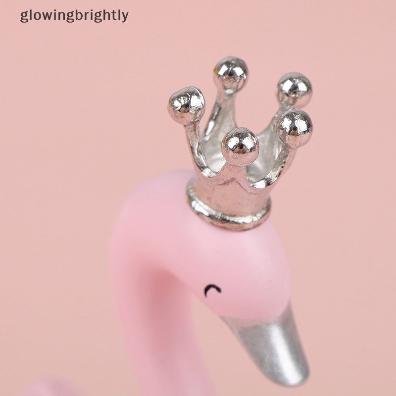 [glowingbrightly] 1pasang Patung Angsa Resin Patung Topper Kue Swan Patung Dashboard Kue TFX