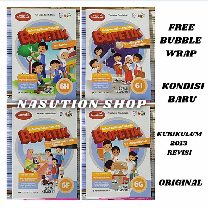 Buku Bupetik Kelas 6 SD 6F 6G 6H 6I K13 Revisi Erlangga  - 6I
