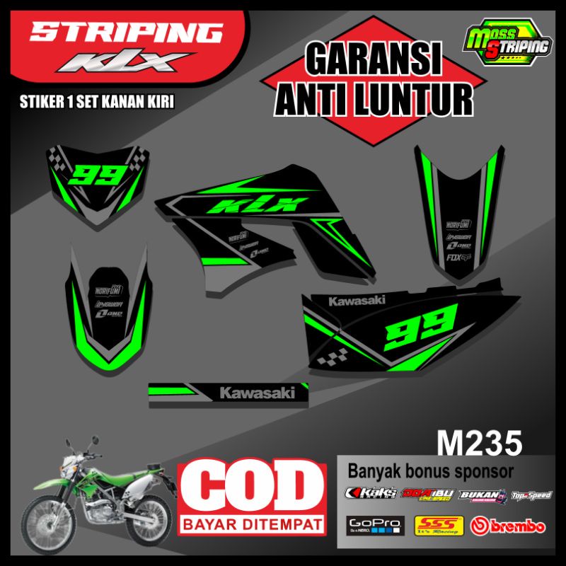 MASS Striping- Striping Sticker List Variasi Motor KLX 150 LAMA KLX OLD - KLX S / KLX L trail semi f