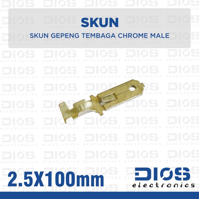 Skun Gepeng Silver Tembaga Chrome Putih MALE 2.5x100mm (eceran)