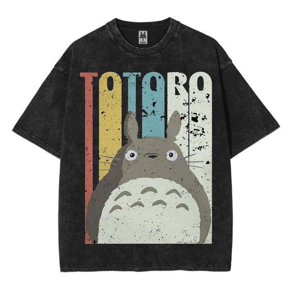 Kaos oversize totoro retro classic washed washing vintage tee