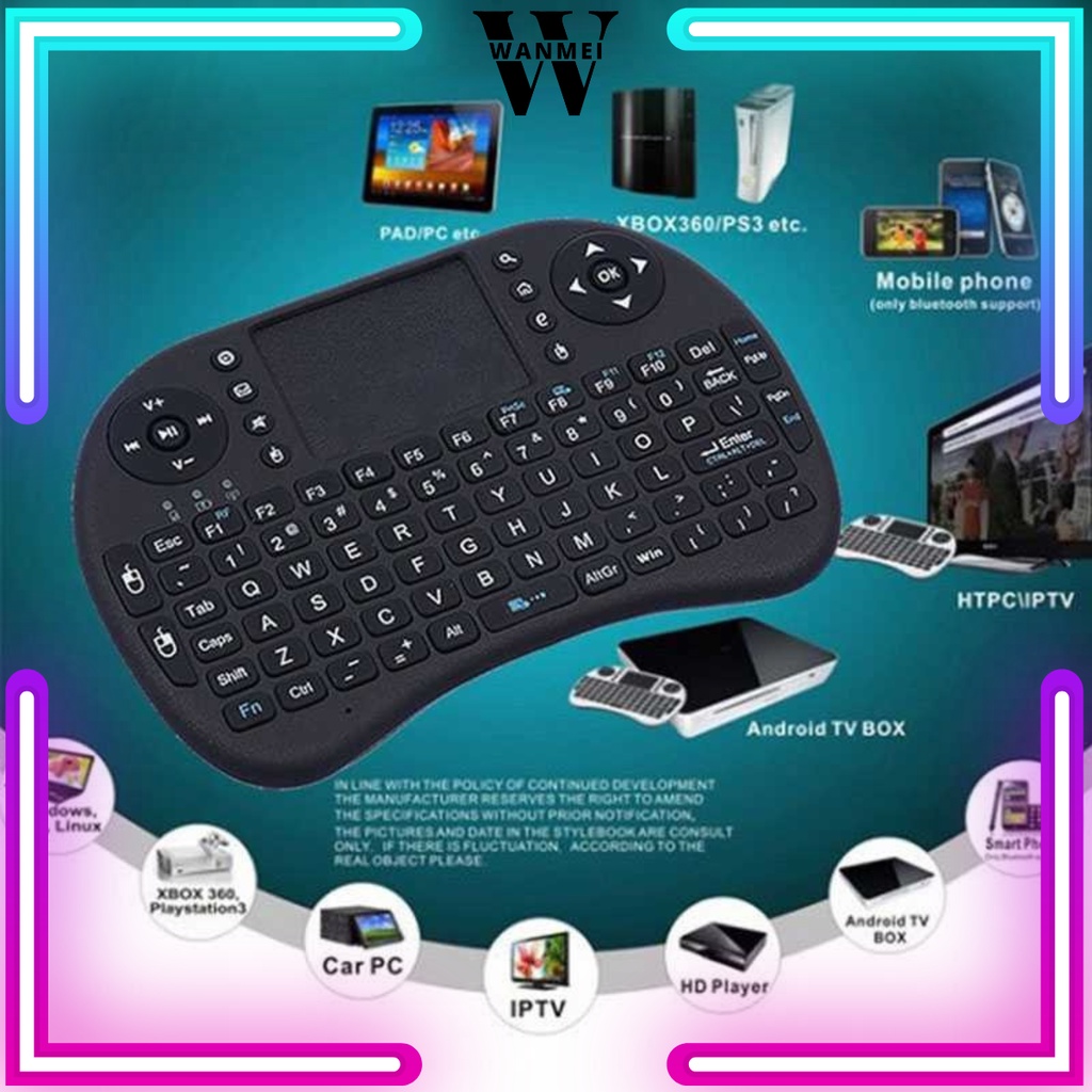 WM Mini Keyboard Wireless i8 2.4G 7 Color Backlight Handeld Keyboard For PC Android Smart TV BOX