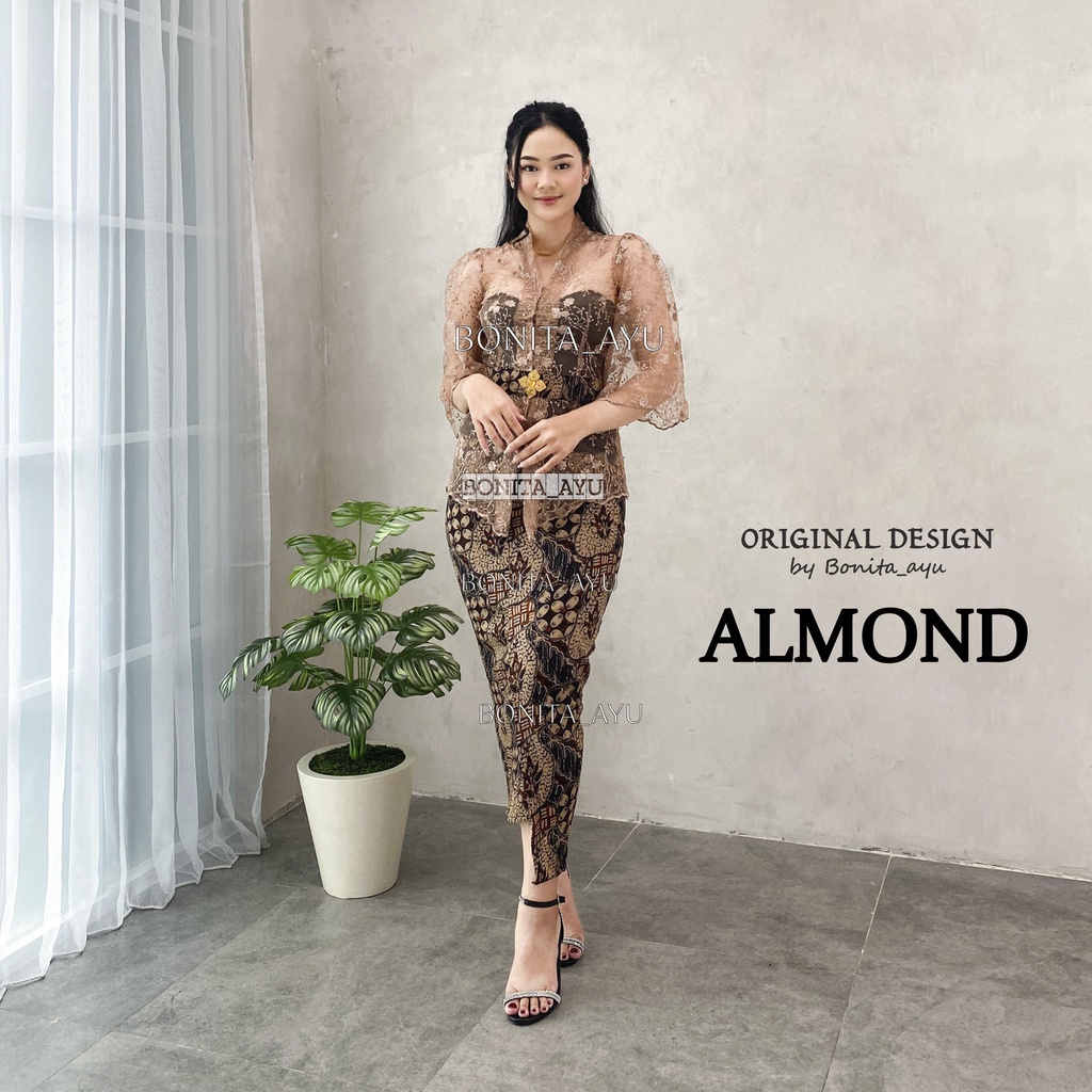 PROMO SET KEBAYA BORDIR TULLE PUFFY MUTIARA BONITA AYU/ KEBAYA MODERN BONITA AYU