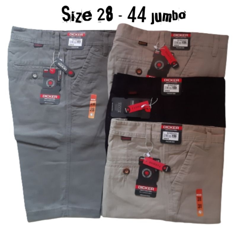 Celana Pendek Pria Chinos distro premium original 100% Bahan Kanvas Soft Jeans Tebal Tidak melar ukuran 28 - 44 big size jumbo arman dicker dricker