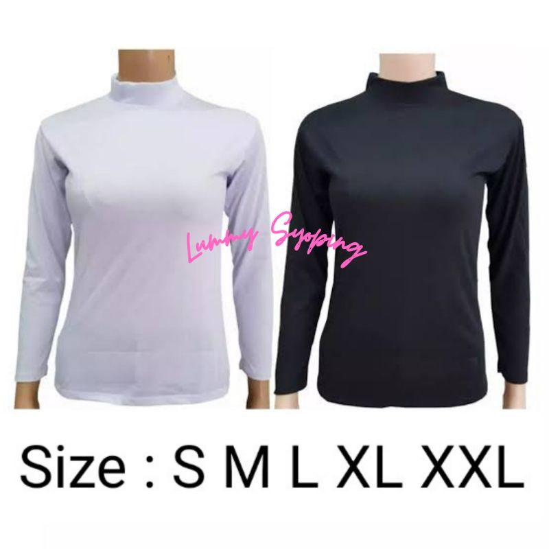 Manset Kaos Kerah Tinggi / Inner / Manset Baju High Neck / Manset Hitam / Manset Putih
