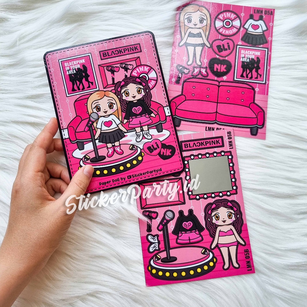 NEW [Sticker Party] Buku Paper Doll House Rumah Boneka Kertas Bertema Blink Blackpink Kpop Idol Pape