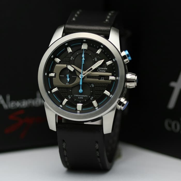 Jam Tangan Alexandre Christie AC 6270 Original Silver Black