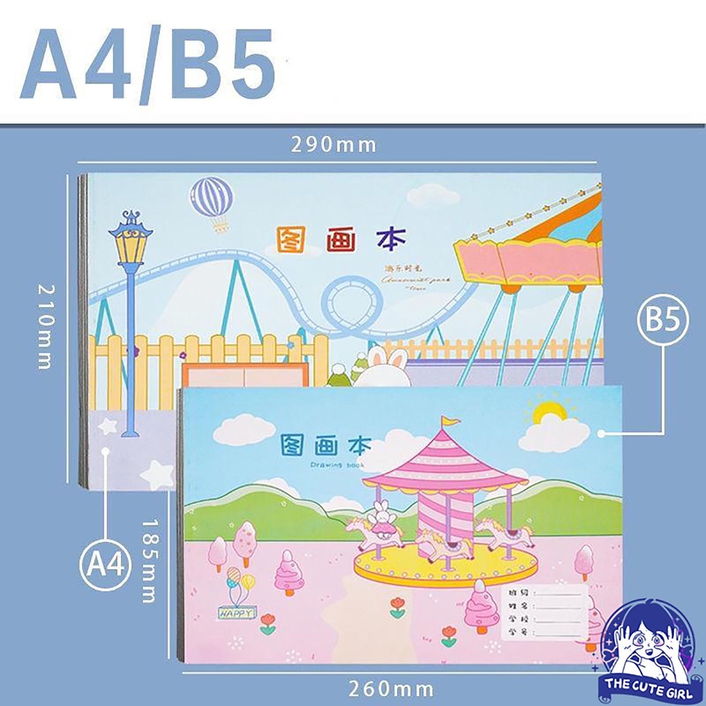 

Buku Gambar A4 & B5 Lucu 20 lembar buku gambar anak kecil bermotif (COD)- stazionario