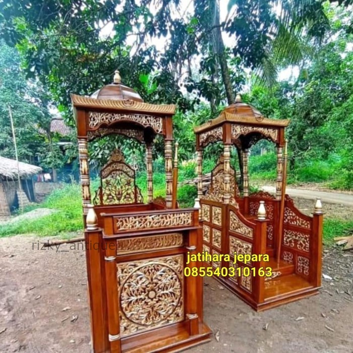 

mimbar masjid kayu jati Termurah cod redy