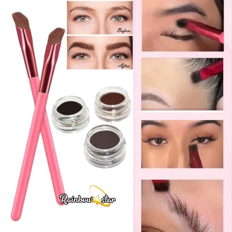 Kuas Alis 4D Sikat Alis Persegi Multifungsi Hairline Painting Kuas Contour Hidung Kuas Concealer