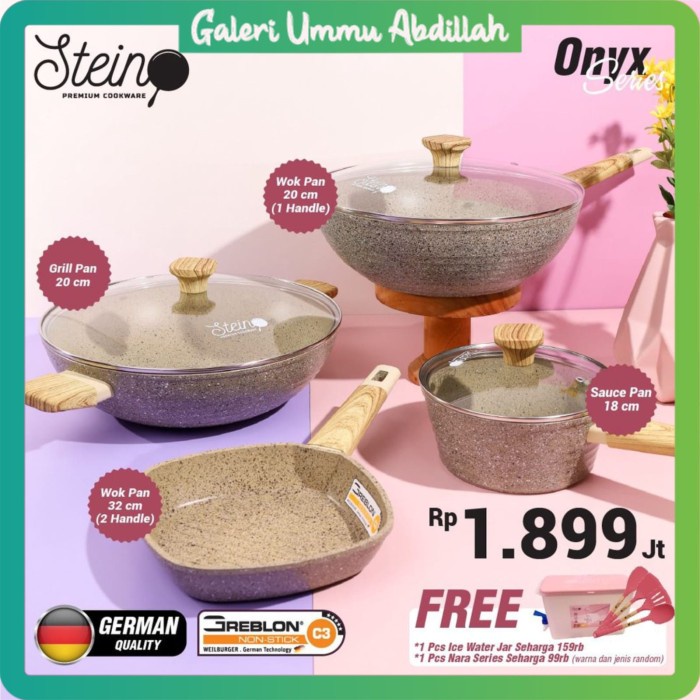 ✨LARIS✨ -Paket Onyx Stein Steincookware Set Paket Wajan Onyx Steincookware - Travel Colander