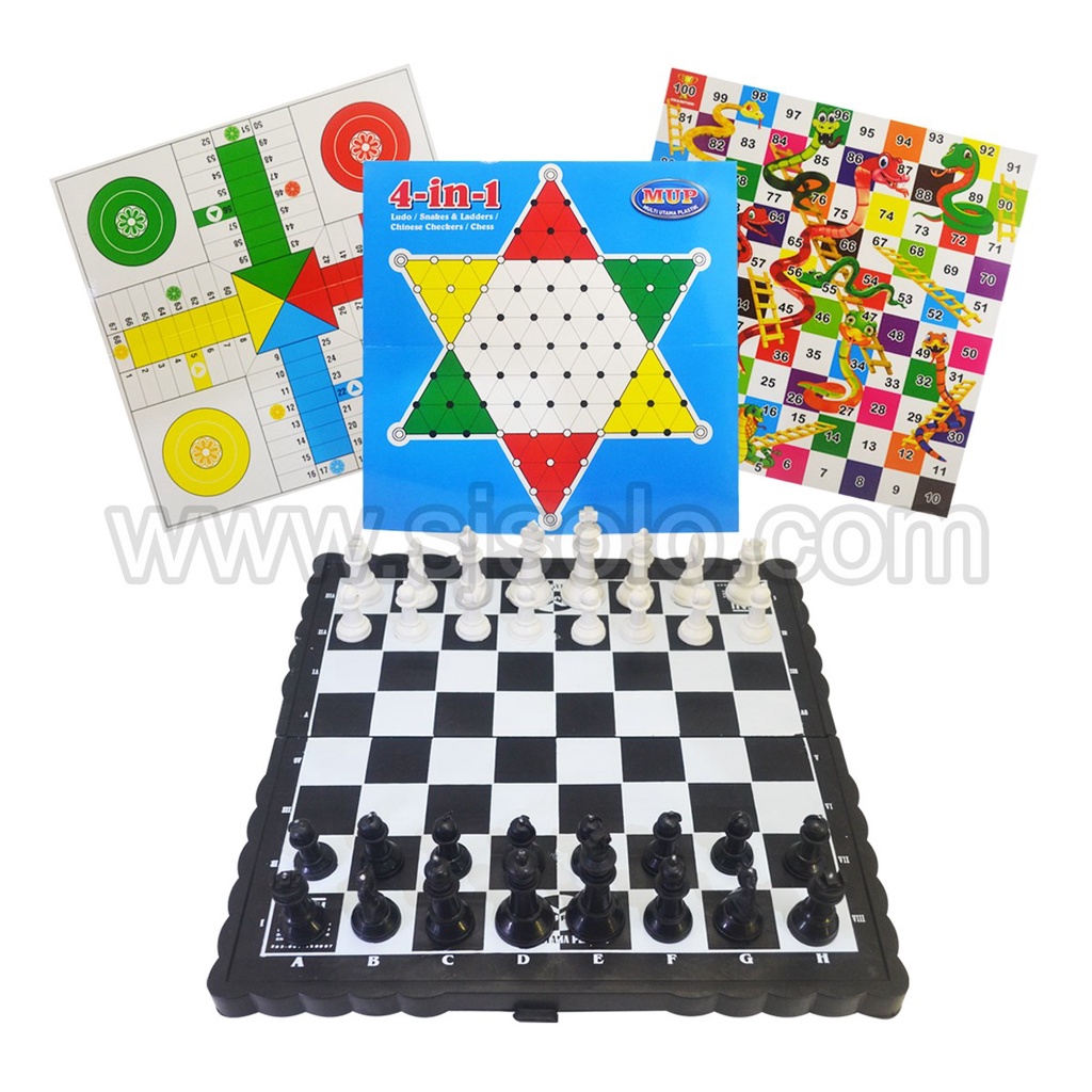 CATUR MUP Board Game 4in1 UB 3in1 Ludo 4IN1 Besar/Kecil Ular Tangga Halma