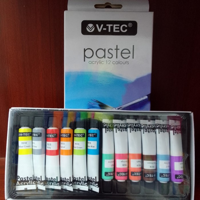 

CAT AKRILIK/CAT ACRILIC V-TEC 12 WARNA PASTEL