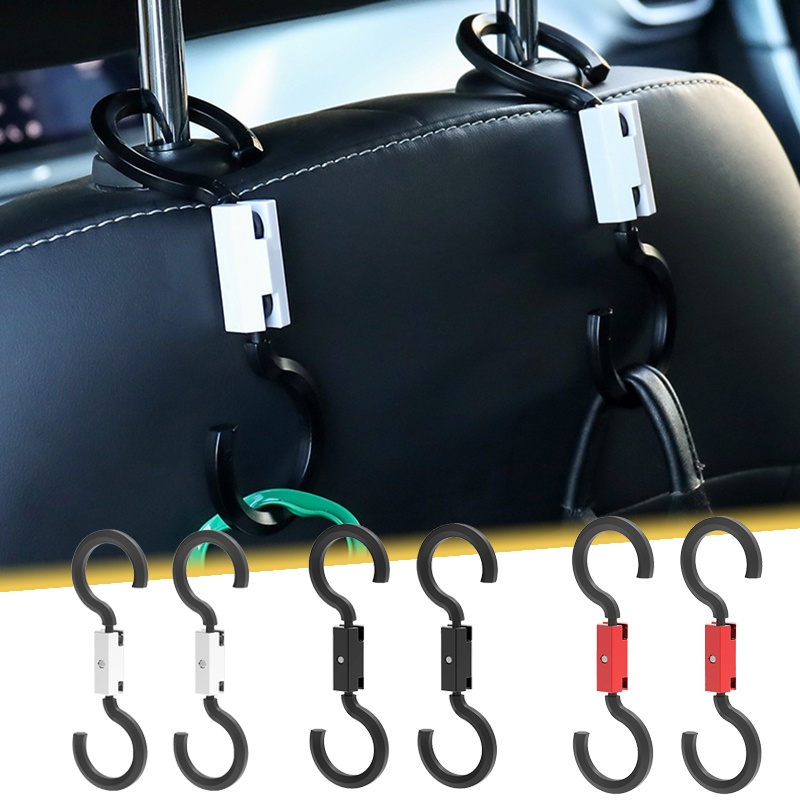 2pcs/set Pengait Kursi Mobil Berbentuk S Tahan Lama/Kursi Belakang Sederhana Hidden Hanging Storage Organizer Holder Aksesoris Mobil