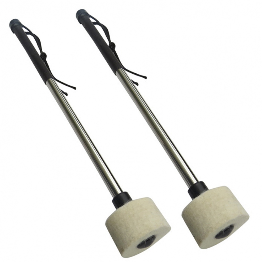 1biji Stainless Steel Felt Drumstick Untuk Bass Drum Dengan Taping Woolen Felt Military Hammer