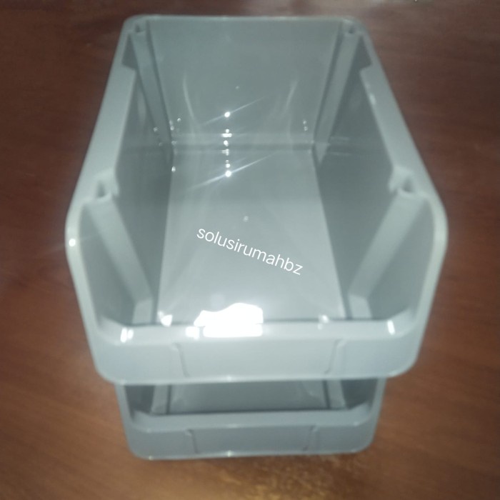 PERBIJI RAK SUSUN PLASTIK 281x149xT133MM GREY TUMPUK STACKABLE KOTAK
