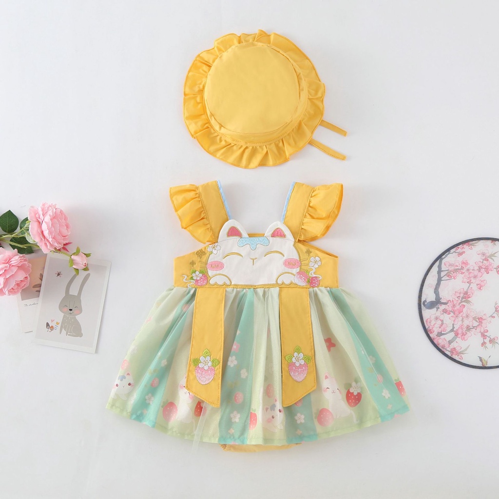 Dress Anak Korea / Dress Bayi Baru Lahir / Dress Newborn Lucu / Baby Dress Import / Dress Bayi Lembut Halus Model Baby Doll