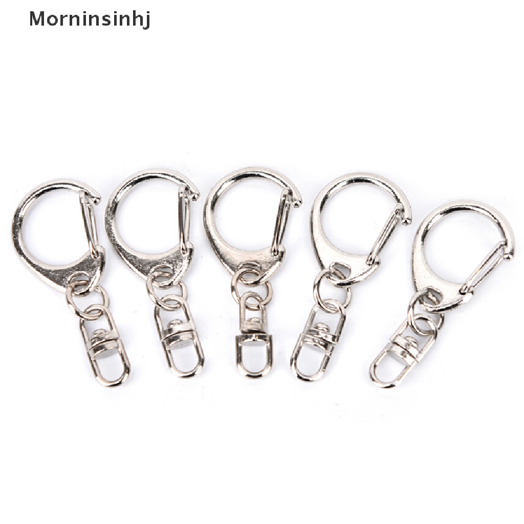 Mornin 10 Pcs DIY Dipoles Perak Keyring Keychain Split Ring Pendek Rantai Key Rings id