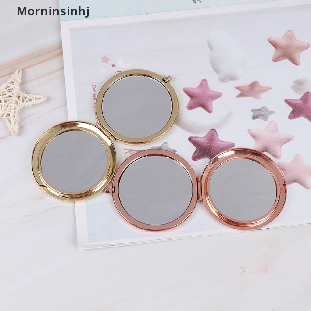 Mornin Vintage alloy compact pocket mirror folded makeup Kosmetik Cermin Pembesar id