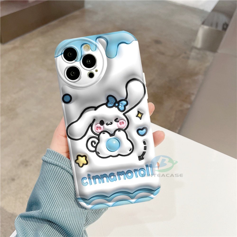 Realme 10 C55 C15 C12 C25S C11 C20 Realme5 5i 6i C3 8i C21Y C25Y Puding Anjing Dan Cinnamoroll Silicone Airbag Case Binteacase