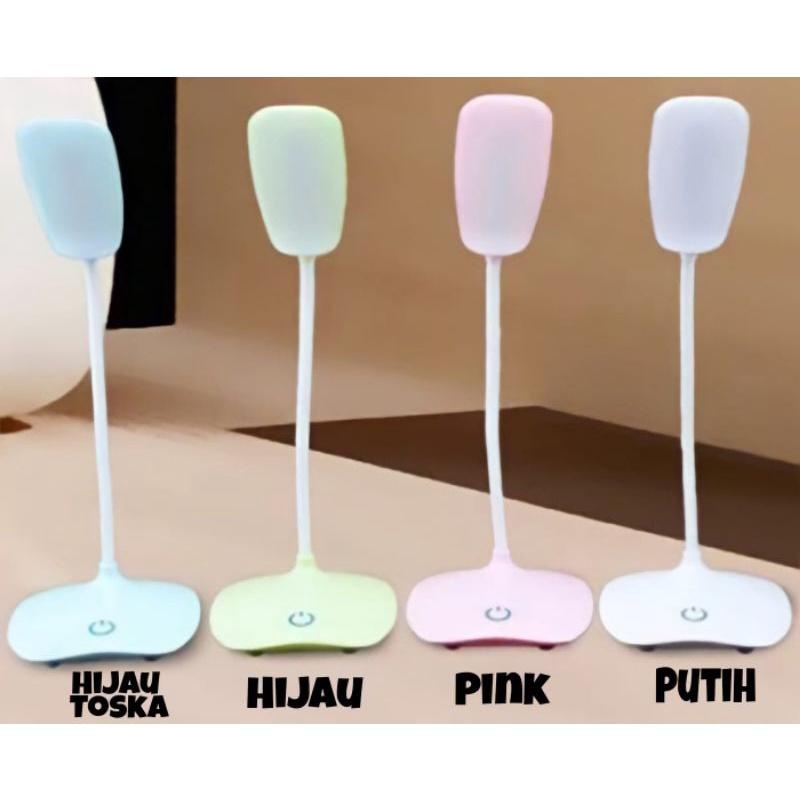 Lampu Meja LED 3 Tingkat Sentuh Dapat Diredupkan Dapat Dilipat Berdaya USB Samping Tempat Tidur Perlindungan Mata Portabel