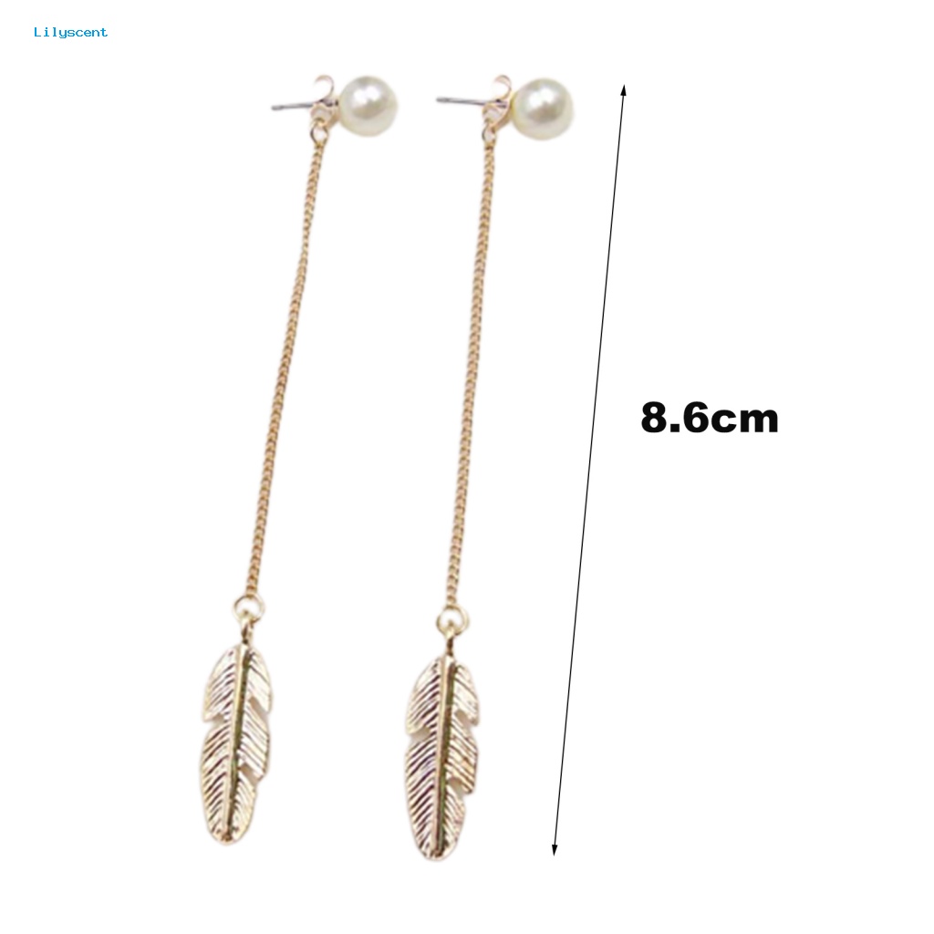 Anting Tetes Bahan Alloy Lilyscent Untuk Gadis Pearl Earing Mudah Digunakan