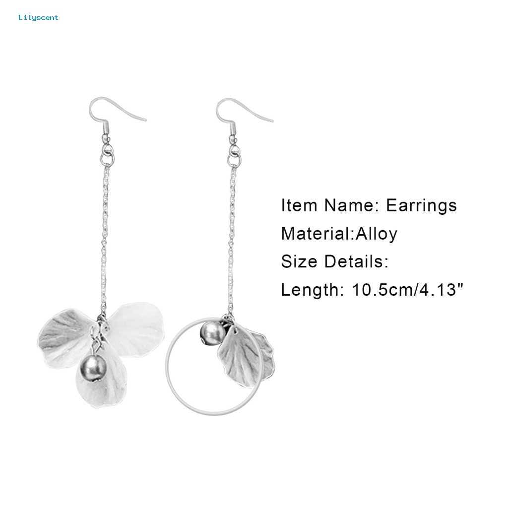 Lilyscent 1pasang Anting Lonceng Untuk Pesta Pernikahan Wanita Kelopak Menjuntai Earrings Fashionable