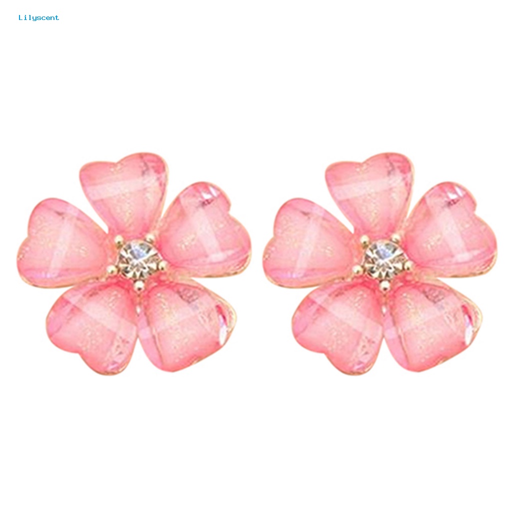 Anting Aksesori Perhiasan Lilyscent Untuk Pesta Kelopak Bunga Ear Stud Menarik