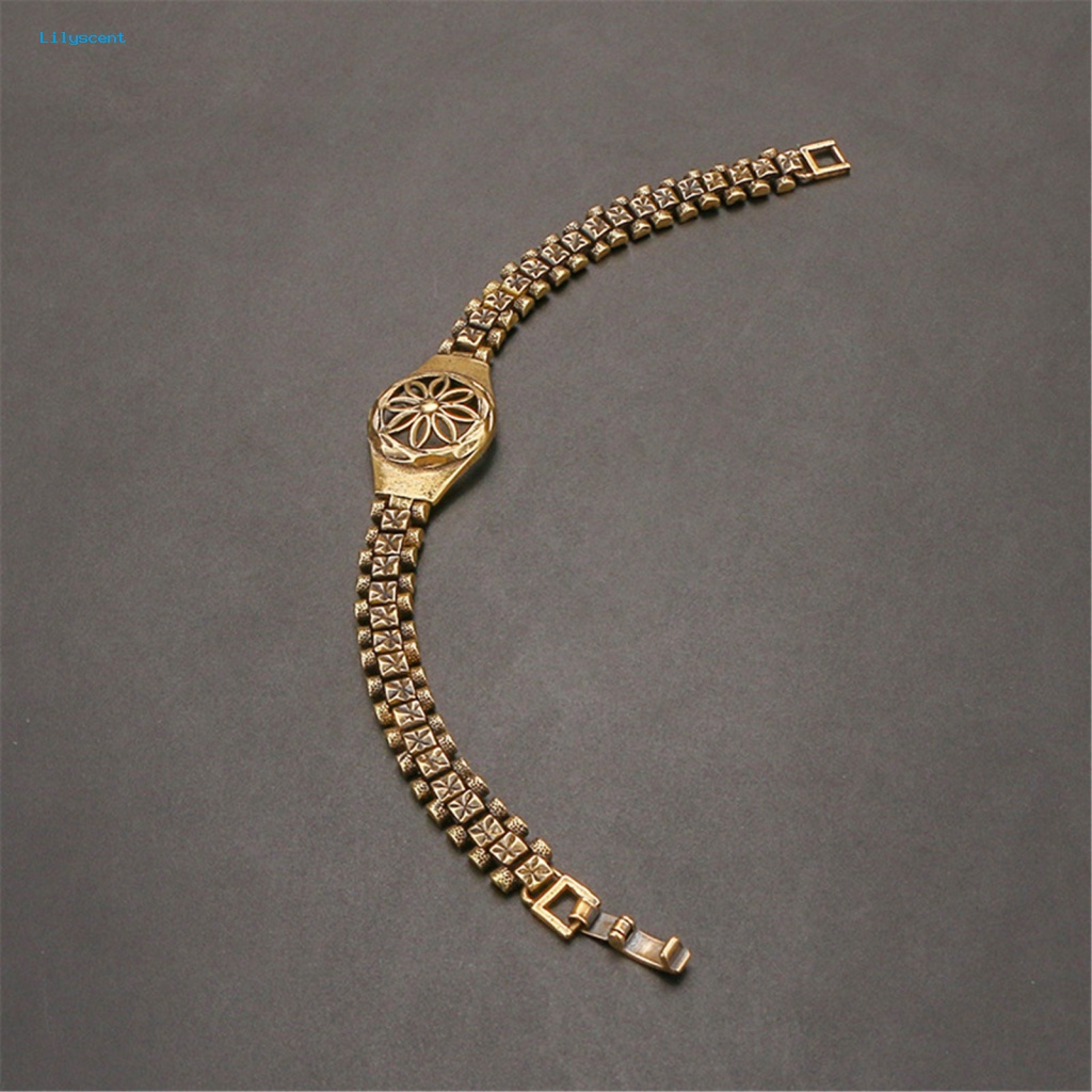 Lilyscent Man Woman Brass Adjustable Hand Bracelet Bangle Valentine Day Perhiasan Hadiah Manset