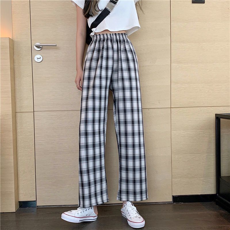 GROSIRTAS TG1688 Loose Pants Wanita Kotak Kotak Import Kulot Style Korean Terbaru