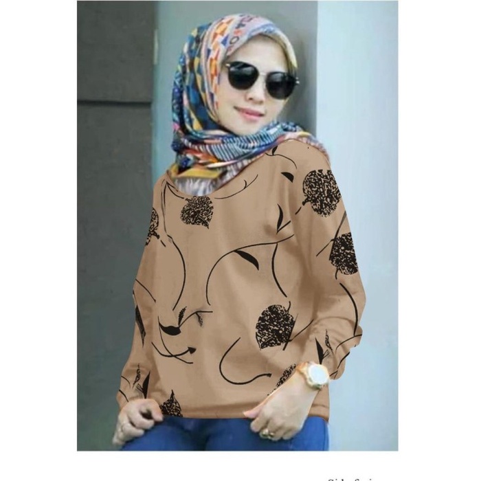 Promo Ramadhan  - ATASAN WANITA LENGAN PANJANG / BAJU KAOS WANITA / BAJU KAOS IBU-IBU - Coksu, XXL/L