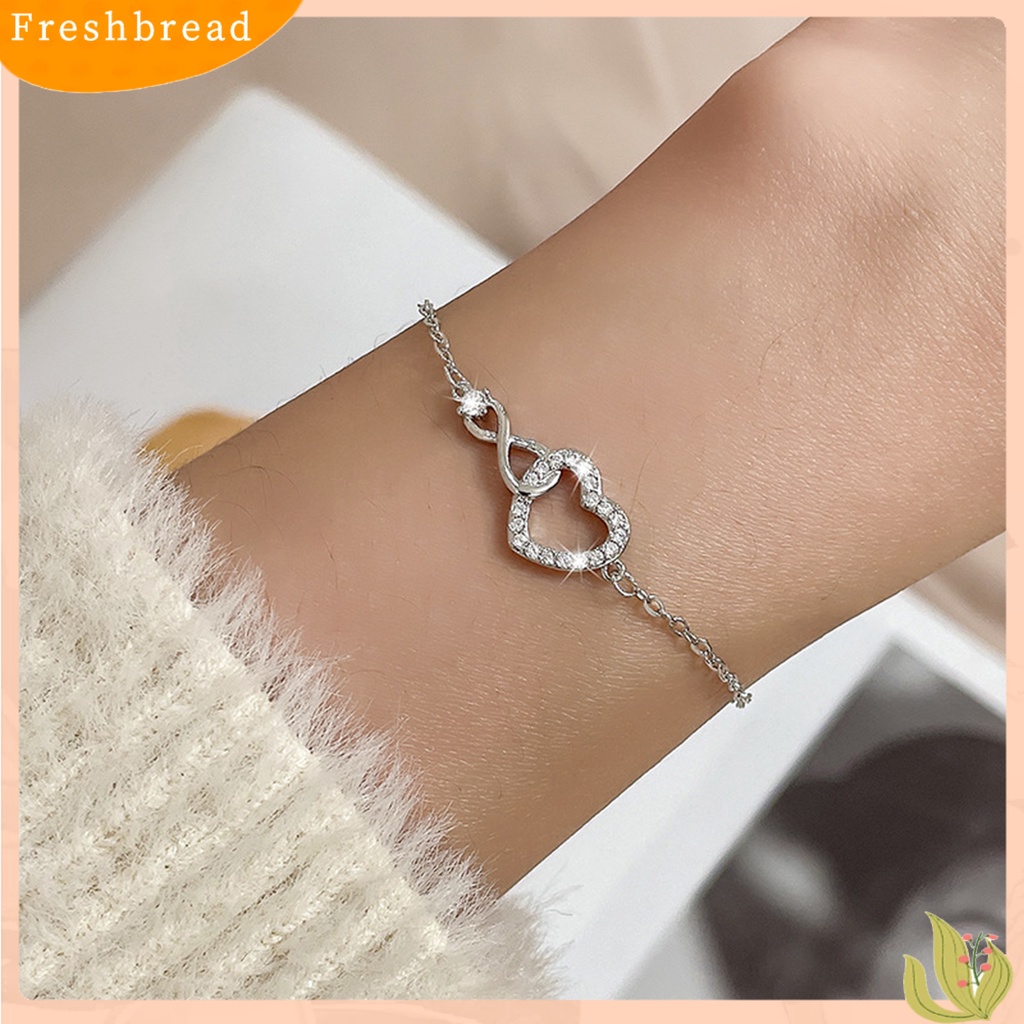 &lt; Freshbread &gt; Ladies Gelang Rantai Desain Cinta Sederhana Semua Pertandingan Dapat Disesuaikan Sehari-Hari Memakai Gelang Wanita Elegan Untuk Pacaran