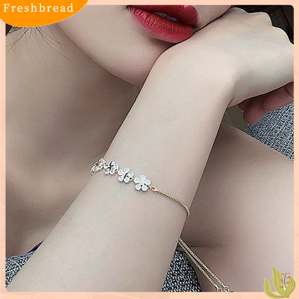 &lt; Freshbread &gt; Wanita Gelang Bunga Bintang Berujung Lima Cubic Zirconia Perhiasan Indah Tahan Lama Bangle Untuk Pesta