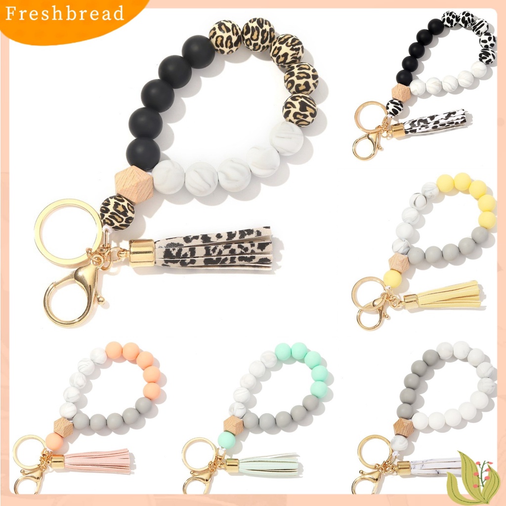 &lt; Freshbread &gt; Gelang Keyring Hias Manik-Manik Melar Portable Bangle Wristlet Gantungan Kunci Untuk Wanita